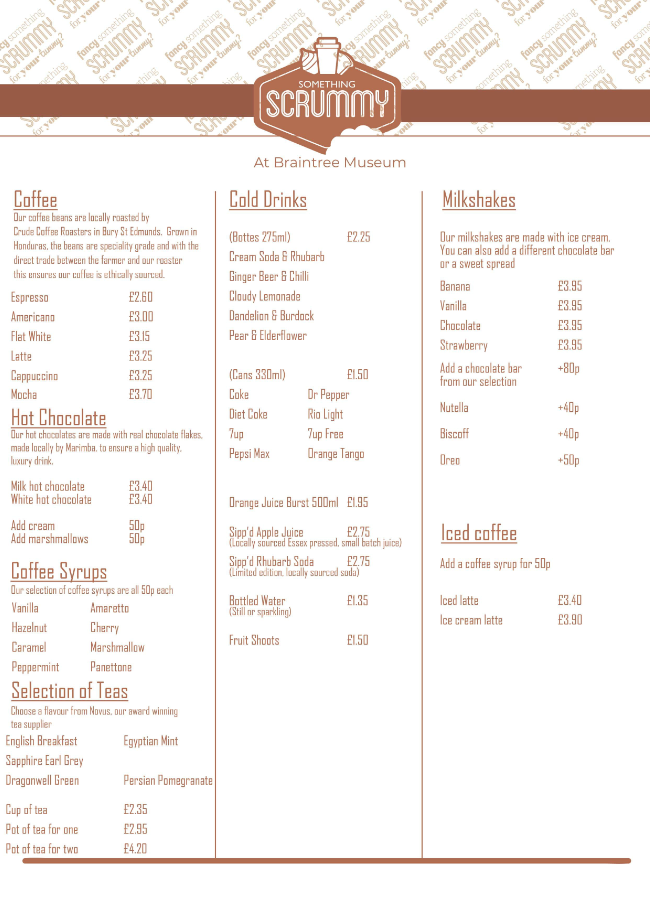 Sundry Menu Something Scrummy - Menu